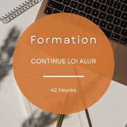 Formation continue Loi ALUR de 42 heures destinée aux professionnels souhaitant renouveler leurs compétences immobilières.