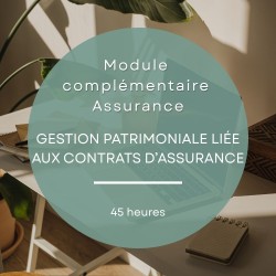 Formation gestion patrimoniale assurance et optimisation des contrats d'assurance 45 heures