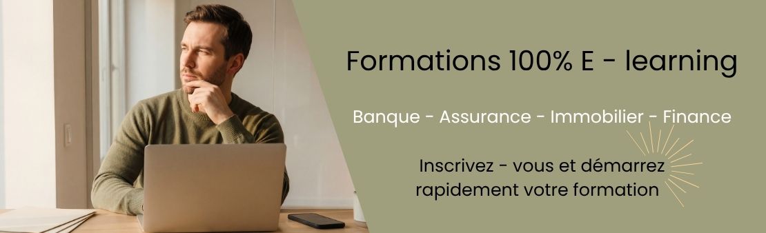 Formation 100 % elearning, dans le domaine de la banque, assurance, finance, immobilier et langues étrangères